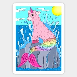 Llamacorn mermaid Sticker